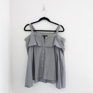 Nordstrom off the shoulder button-up blouse
